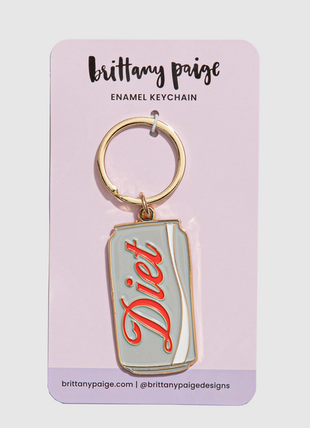 Diet Coke Enamel Keychain