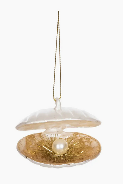 Pearl Oyster Glass Ornament