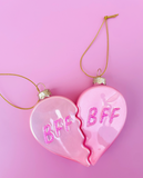 BFF Glitter Heart Ornaments