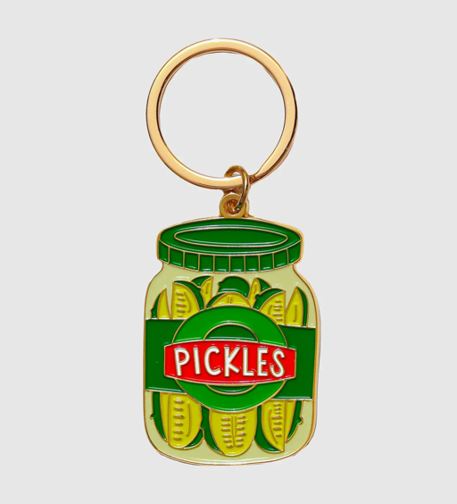 Pickle Jar Enamel Keychain