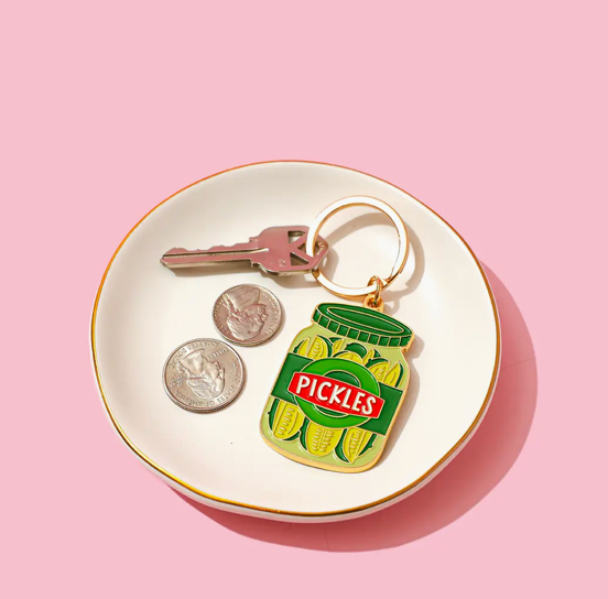 Pickle Jar Enamel Keychain