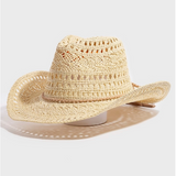 Intricate Woven Western Fedora Straw Hat