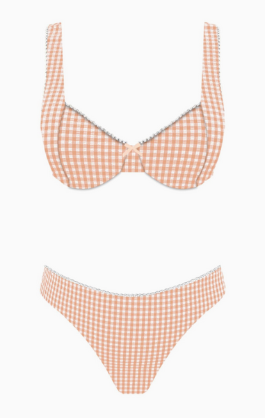 Bubble Gingham Underwire Bikini Set