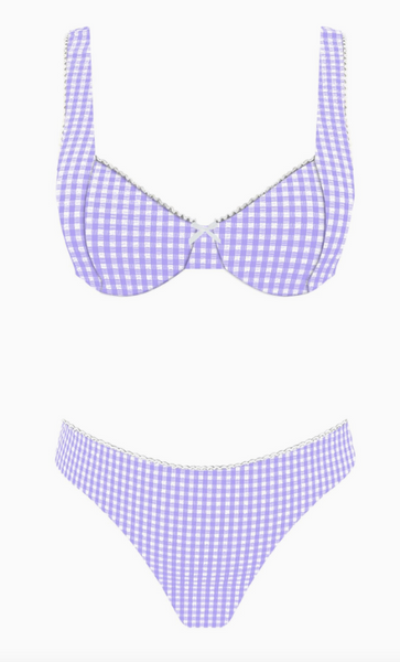Bubble Gingham Underwire Bikini Set
