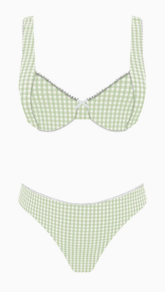 Bubble Gingham Underwire Bikini Set