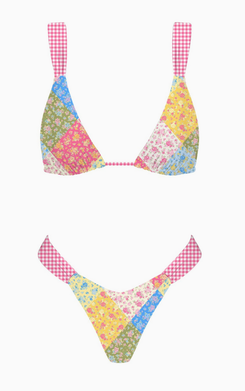 Patchwork Summer Romance Scrunch Bikini