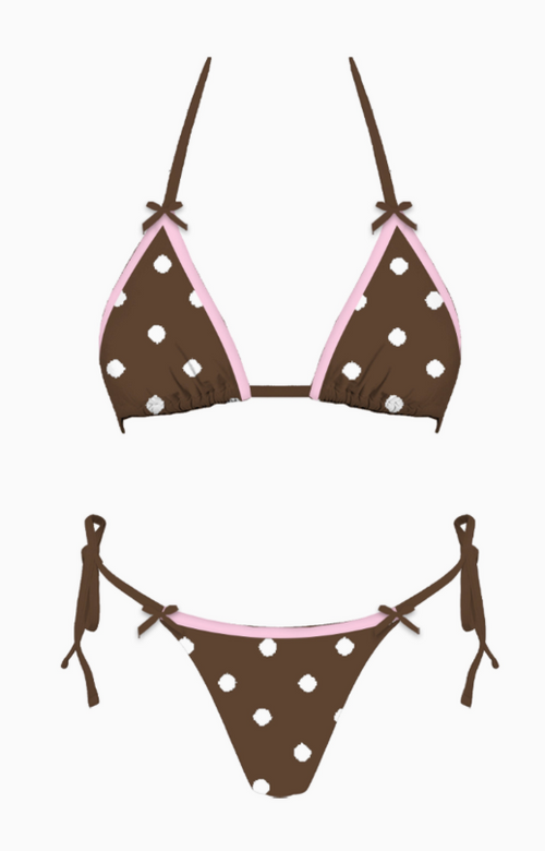 Brown Polka Dot Bikini