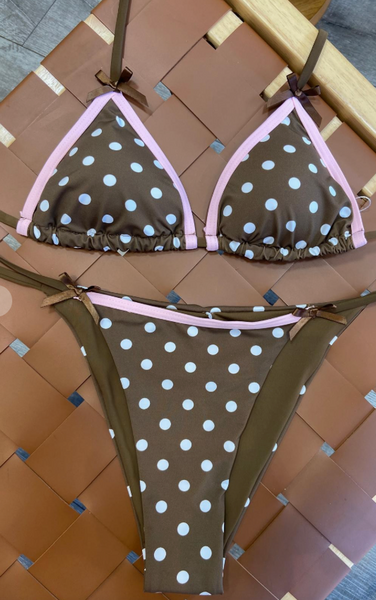 Brown Polka Dot Bikini