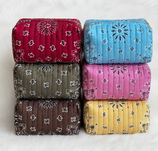 Personalized Western Bandana Cosmetic Bag