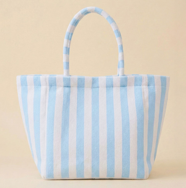 Large Cabana Striped Shoulder Tote Embroidered