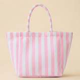 Large Cabana Striped Shoulder Tote Embroidered