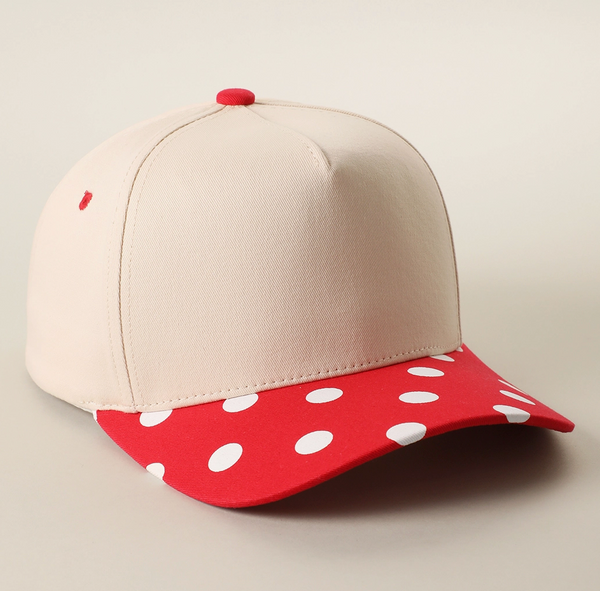 Personalized Two Tone Polka Dot Brim Hat