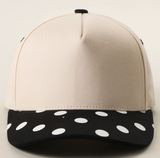 Personalized Two Tone Polka Dot Brim Hat