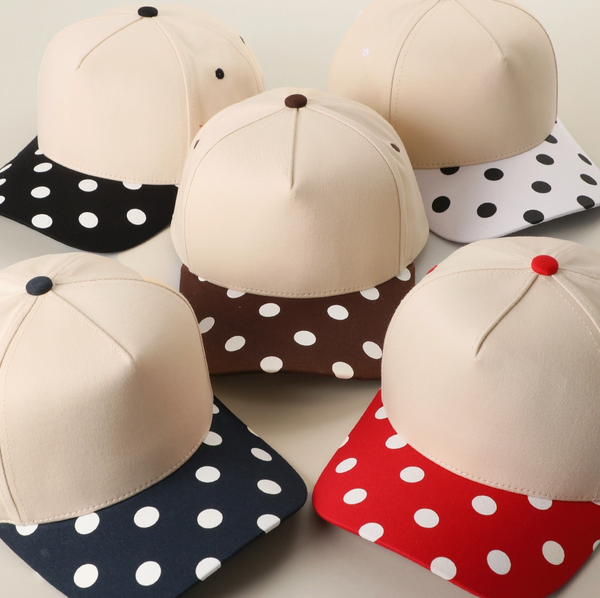 Personalized Two Tone Polka Dot Brim Hat