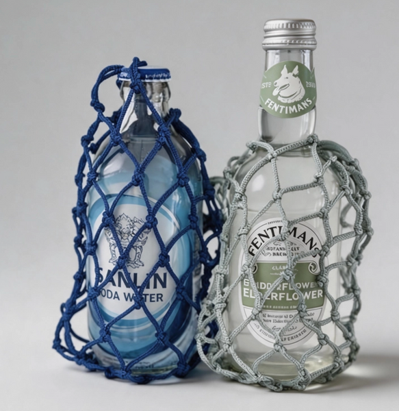 Portable Nylon Candy-Color Net Cup Holder Bag