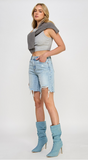 Personalized Denim Bermuda Distressed Shorts