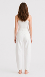 Personalized White Barrel Denim Pants