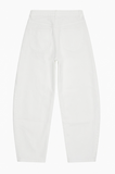 Personalized White Barrel Denim Pants