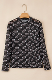 Football Game Day Sheer Mesh Long Sleeve Top