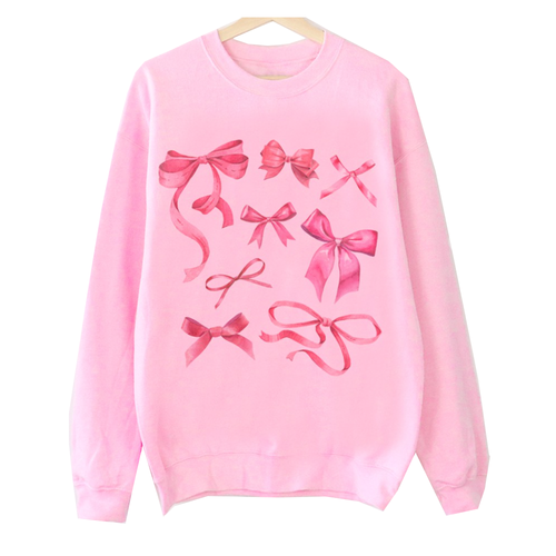 Ribbon and Bows Pink Sweatshirt