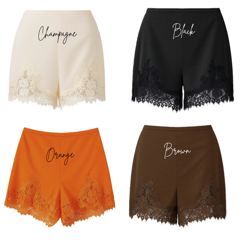 Lash Trim Satin Shorts