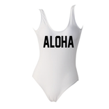 Aloha White One Piece Monokini Swimsuit
