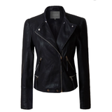 Custom Text Black Moto Faux Leather Jacket
