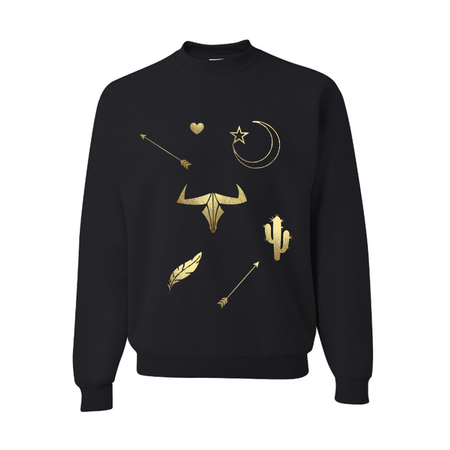 Zodiac Astrology Horoscope Sweatshirt with Holographic/ Iridescent Sign