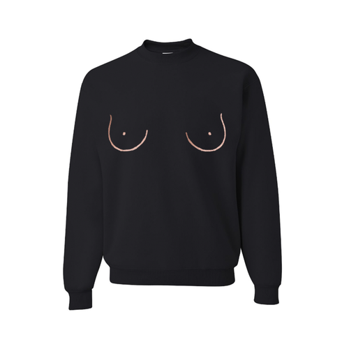 bOObies Outline Black Slouchy Pullover Sweatshirt