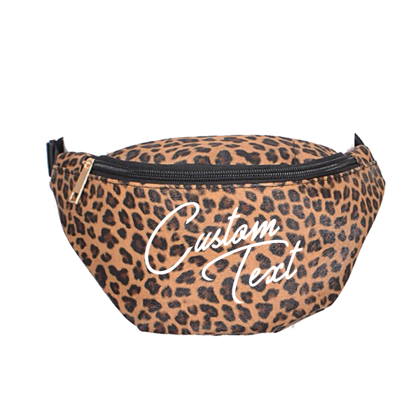 CUSTOM TEXT Leopard Fanny Pack