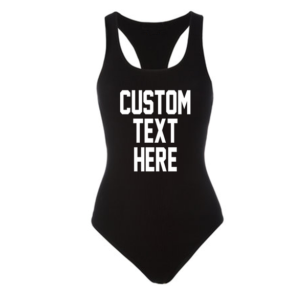 Custom Text Racerback Bodysuit