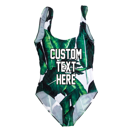 Custom Text White Kids/ Youth One Piece Swimsuit