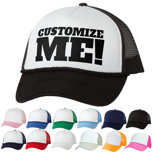 Custom Text Five Panel Foam and Mesh Trucker Hat