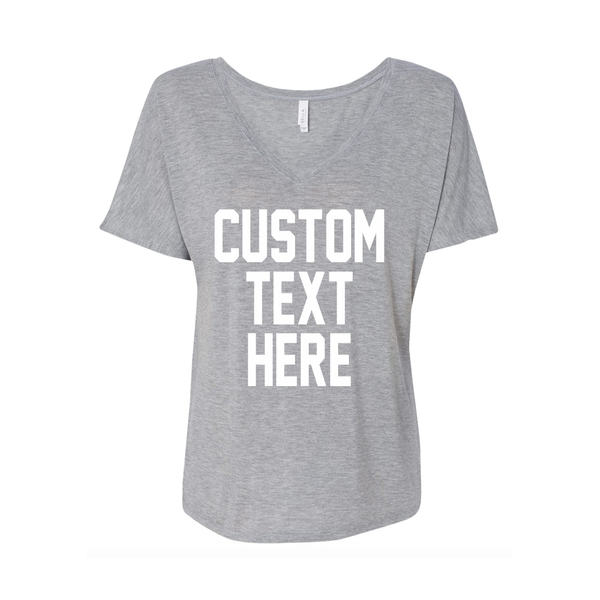 Custom Text V-Neck T-Shirt