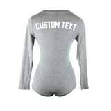 Custom Text Grey PJ Thermal Romper