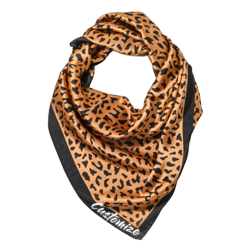 Custom Text Leopard Satin Bandana