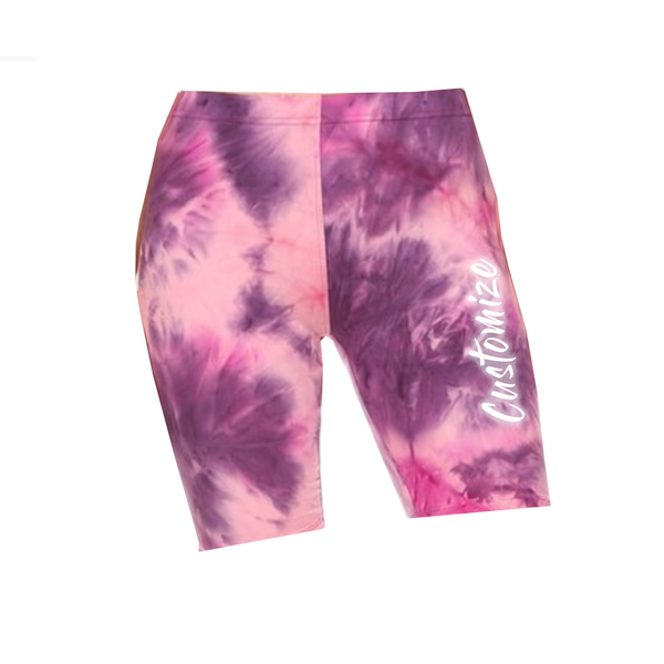 Custom Pink Tie Dye Biker Shorts