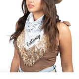 Personalized Sequin Fringe Bandana Scarf