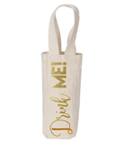 Drink Me Canvas Natural Wine Tote