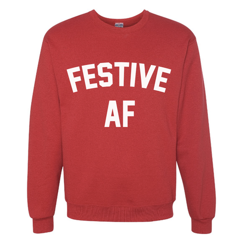 Festive AF Slouchy Pullover Sweatshirt