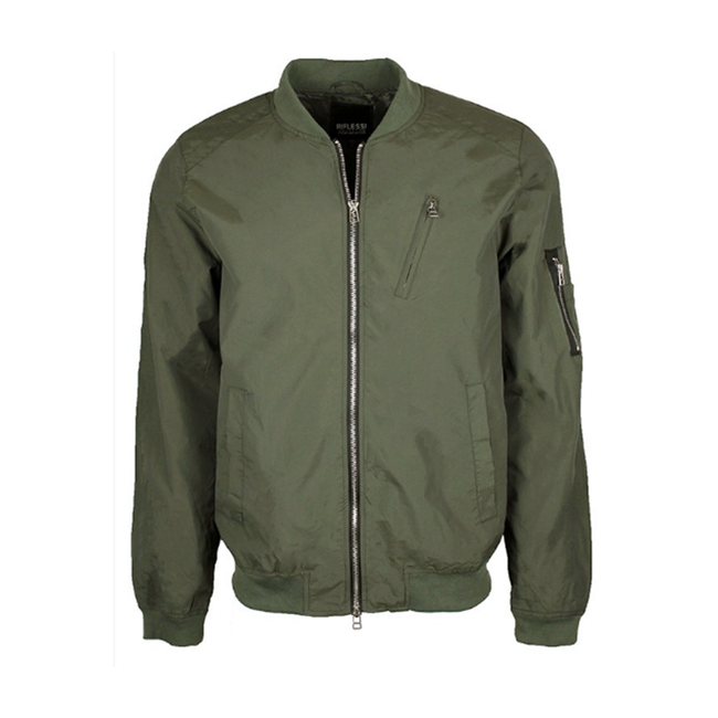 Custom Text Mens Olive Bomber Jacket