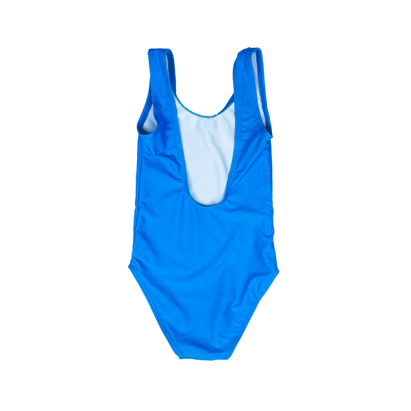 Custom Text Bright Blue Kids/ Youth One Piece Swimsuit