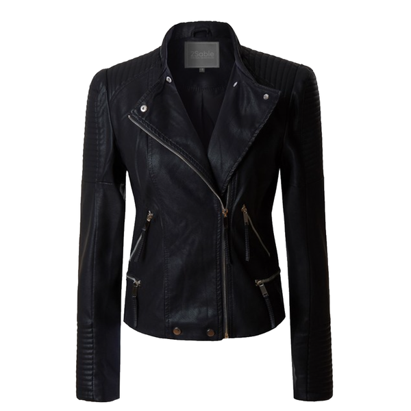 Mrs Black Faux Leather Jacket