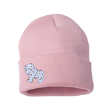 Frosted Circus Animal Cookie Pin on Pastel Beanie