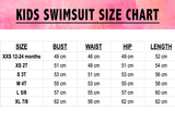 Custom Text Red Youth/ Kids One Piece Swimsuit