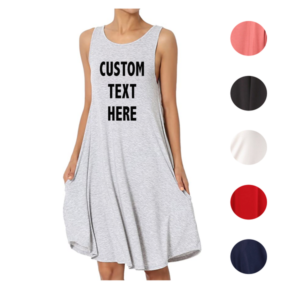 Custom Text Flowy Tunic Beach Dress