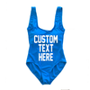 Custom Text Bright Blue One Piece Swimsuit
