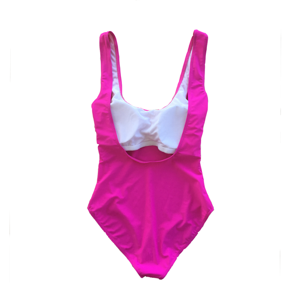 Blank Hot Pink One Piece Swimsuit