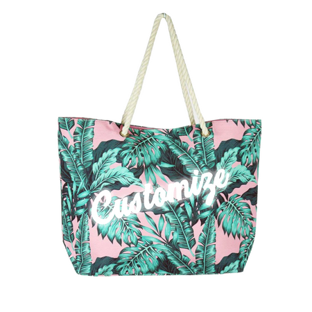 Custom Pink Palm Leaf Print Clutch Bag