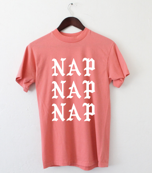 Nap Nap Nap Vintage Inspired Pink Slouchy T-shirt